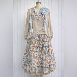 “Floral Symphony” Maxi Skirt